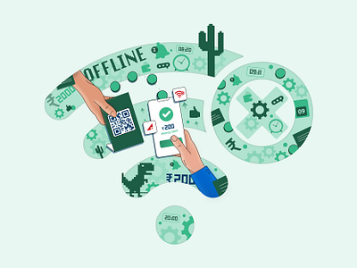 Offline Payment - Blog Banner conceptdesign creative creativedesign danieldoss fintech illustration offlinepayment vector