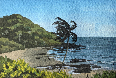 Goa Tropical Beach painting art gouache gouache painting landscape landscape art landscape painting painting palm tree tropical beach tropical painting