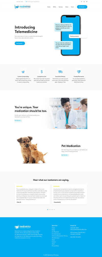 MedMetrics Pharmacy - Homepage design ui web