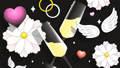 5 Financial facts to consider as you prepare to say “I do” design editorial illustration