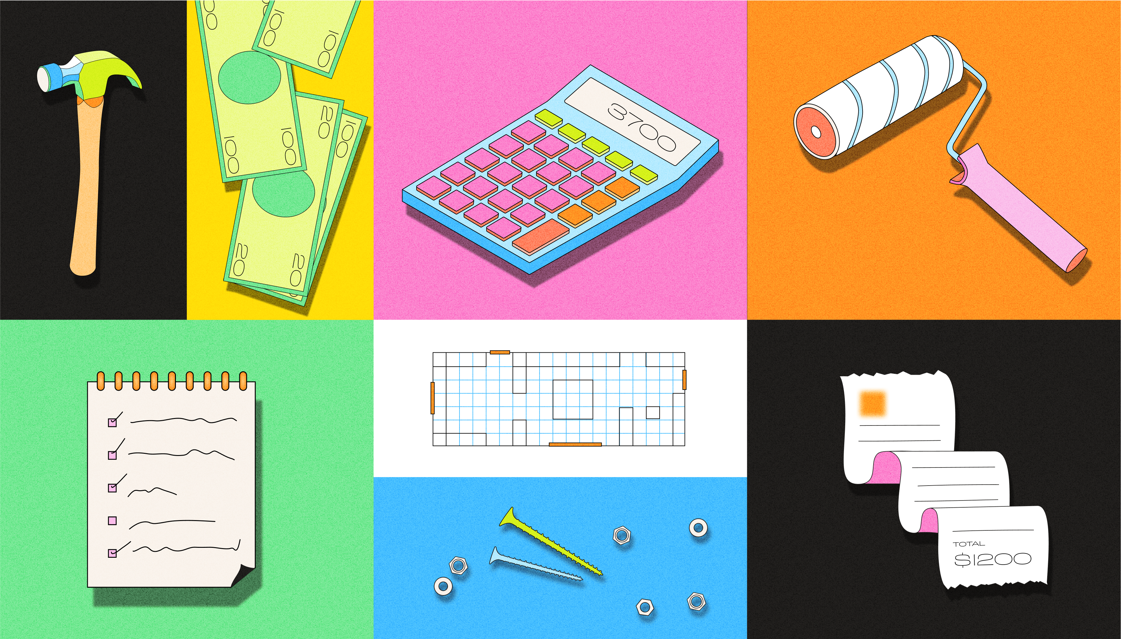 A step-by-step guide to create a home renovation budget design illustration