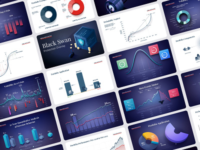 Data Viz. for finance. 📊 3d bank chart dark data visualization economics finance gradients graphs pie presentation skeuomorphic slides swan