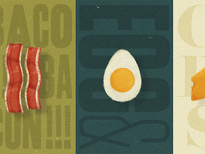 Bacon, Egg, & Cheese bacon cheese egg grit illustration texture