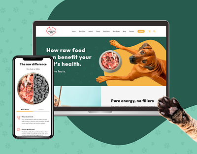 Pawfectly Raw - WebSite cat design dog ecommerce figma mascotas pet petfood petshop raw ui ux ui website