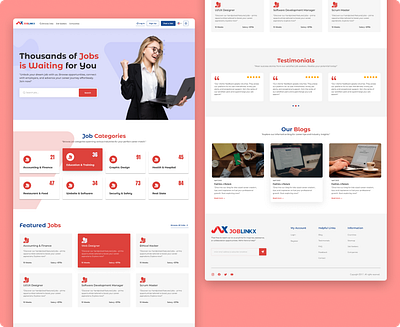 Jobs Finder Website Design figma hunain raza design jobs finder jobs website landing page ui ux design