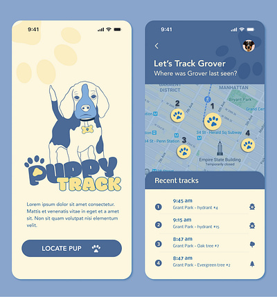 Location tracker - Dog tracker figma interface location mobileapp tracker uidesign uxdesign