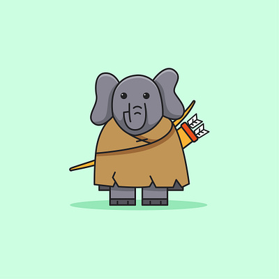 Cute Elephant Archer animal cartoon cute design funny graphic design illustration logo