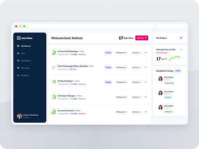 Personal project - recruiting software dashboard