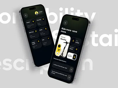 BOM E-scooter Mobile UI mobile app scooter ui ux
