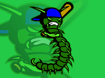 Logo Design for Kihei Centipedes baseball baseball team branding cartoon cartoony centipede design graphic design logo logo design logo design branding mascot character mascot design mascot logo vector