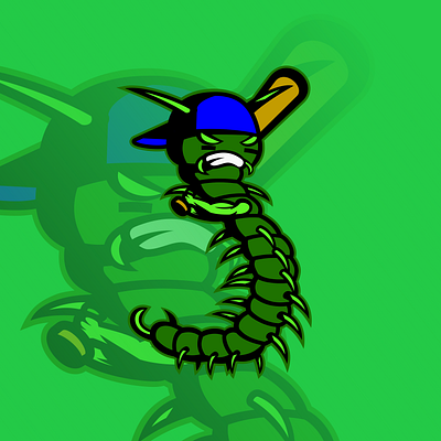 Logo Design for Kihei Centipedes baseball baseball team branding cartoon cartoony centipede design graphic design logo logo design logo design branding mascot character mascot design mascot logo vector