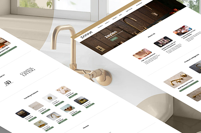 Online web app - UI Design "Brass & Copper Treasures Emporium" branding logo ui