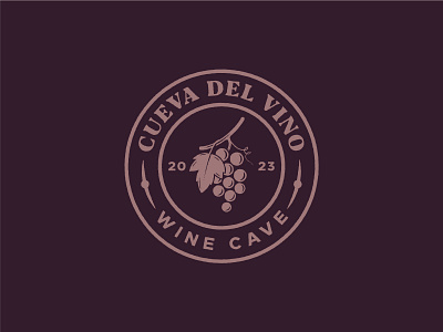 "Cueva Del Vino" Logo Concept badge logo branding design handmade logo vector vintage logo