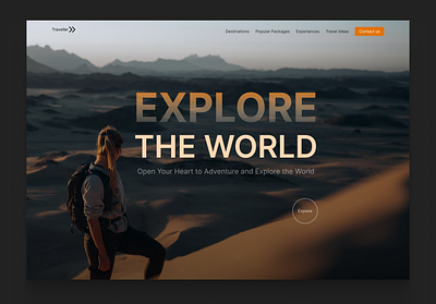 Travel Agency- Hero section landingpage ui design web web design