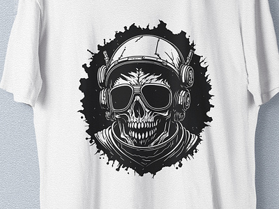 Astronaut Skull adobe illustrator artwork astronaut astronaut skull dark design digital art drawing horror illustration portrait scared skull skull head space space skull t shirt design