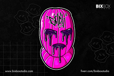Melting Cartoon Character Design - Bitchy Hat cartoon character character design graphic design illustration melting melting character streetwear design