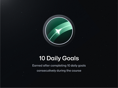 Badge for Daily Goal Completion achievement badge branding code course daily goal dev earn graphic design illustration newton school program rank reward ring space