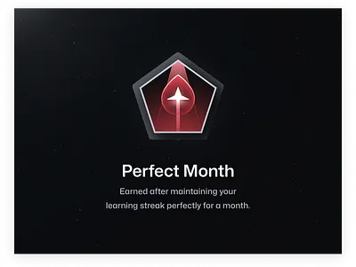 Perfect Month Badge abstract achievement badge branding code dev earn edge graphic design illustration month newton school premium program reward rocketship space streak