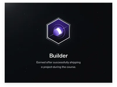 Project Completion Badge abstract achievement badge branding build code course dev dyson sphere earn graphic design illustration newton school premium project reward rocketship space star training