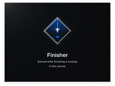 Module Completion Badge abstract achievement badge branding code course curriculum dev finish graphic design illustration newton school premium program reward rocketship space