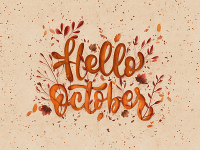 Hello October 🍁🖤🎃 art autumn branding colors design digital illustration digital painting drawing floral flowers graphic design illustration nature october