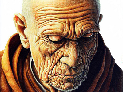 Old Monk | Spiritual Growth | tracingflock ai art artificial intelligence graphic art graphic design illustration old monk pencil art spiritual growth spiritual healing spiritual journey