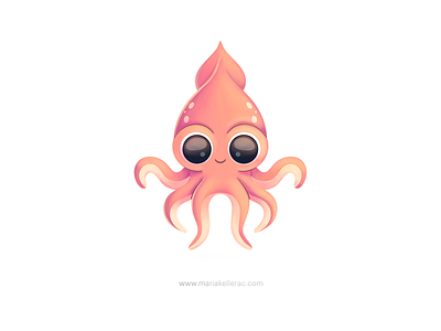 Giant Squid calamar calmar cartoon character children cute design eyes illustration kids mexico procreate squid