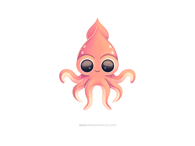 Giant Squid calamar calmar cartoon character children cute design eyes illustration kids mexico procreate squid