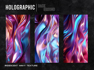 WAVY IRIDESCENT HOLOGRAPHIC BACKGROUND colours