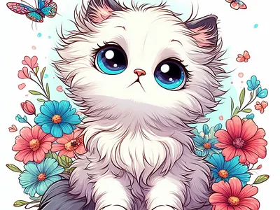 Cute-kitten-2! graphic design logo