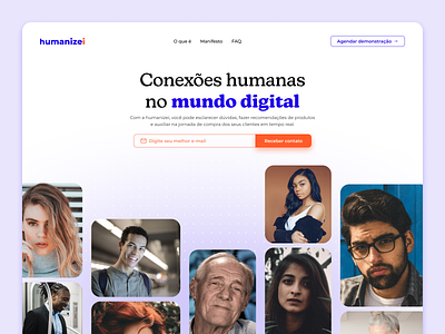 Humanizei Website blue design figma human humanizei orange startup ui website