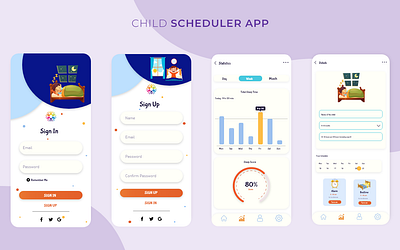 Child Scheduler App adobexd mobile design ui design xd