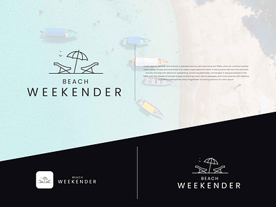 Beach weekender logo design. Line art beach logo app apps logo beach branding design gradient logo graphic design holiday illustration line art logo logo design mountain nature photography travel ui weekend