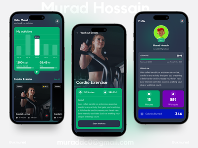 Fitness Mobile App app clean cool ui dashboard design fitness fitness home fitness mobile app gym health health mobile app minimal mobile mobile ui mobile ux profile typography ui ux workout details