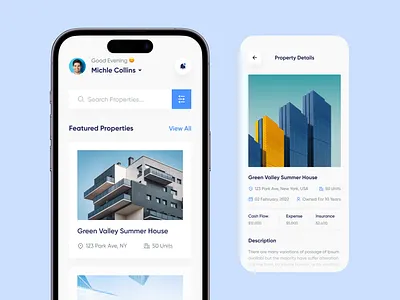 Real Estate or Property Finding App devignedge home screen mhmanik02 online booking property app real estate agency smart home