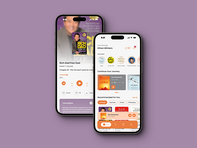 Audio Book & E-book Application User Interfcace adobe illustrator adobe xd design figma ui uiux design