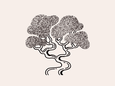 Dodge black and white illustration challenge concept design dodge flat illustration illustrator ink inkober texture tree