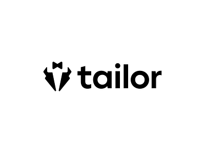 Tailor bow brand branding design elegant graphic design illustration letter logo logotype mark minimalism minimalistic modern sign suit t tailor tie