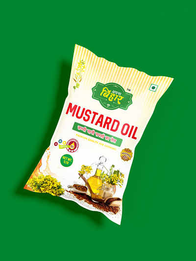 Apna Bihar Mustard Oil Pouch Design branding edible oil pouch fmcg product food pouch design indian products mockups mustard oil pouch pouch design pouch packaging product design