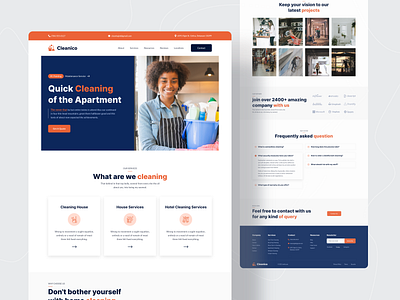 Cleaning Website Design V-2 clean cleaning service redesign responsive service ui ux web design webdesign website design
