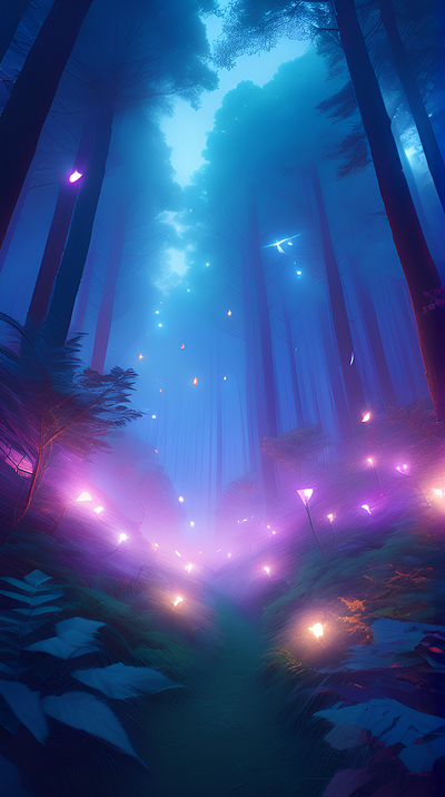 Fantasy forest calm fantasy forest glow graphic design nature