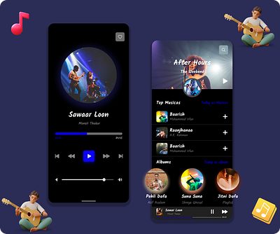 Music Player UI Design uxui design