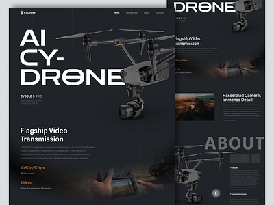 Cydrone - Landing page ai android animation branding darkmode design drone graphic design illustration landingpage logo mobile ui ui design uiux ux