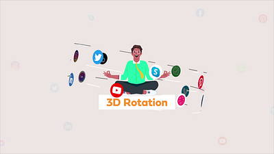 Social Media App 3d apps behance character dribbble facebook graphics illustration instagram massenger pinterest rotation skype social media stroke twitter vimeo whatsapp youtube