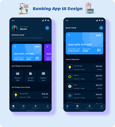 Banking App in UI Design uxui design