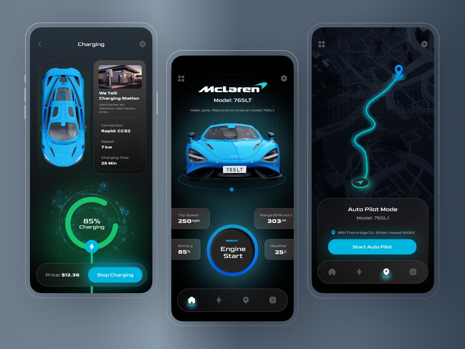 EV Car Remote Control Application by MQoS UI/UX for MultiQoS on Dribbble