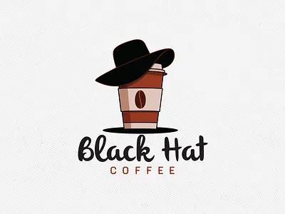 Black Hat Coffee Logo Design 2d design black coffee black hat branding coffee coffee logo design graphic design hat hat logo illustration logo vector