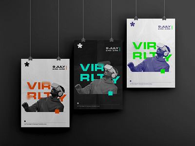Virtual Reality minimal poster ai aiml artificial intelligence branding dark dark theme electric graphic design ml poster print design typography vector virtual reality vr