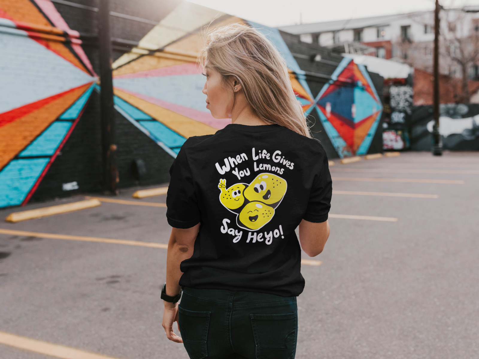 When life gives you lemons, say Heyo! apparel brand branding clothing cute fashion fun heyo illlustration illo illustate lemon lemons logo shirt t shirt teamheyo