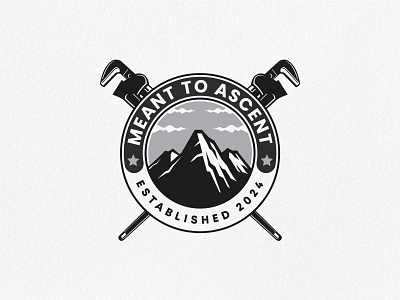 "Meant To Ascent" Logo Concept badge logo branding design illustration logo vector vintage logo